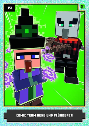 Minecraft Trading Card Collection (German) Series 1 - # 151 Comic Team Hexe und Plünderer