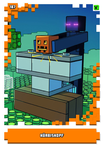 Minecraft Trading Card Collection (German) Series 1 - # 187 Kürbiskopf