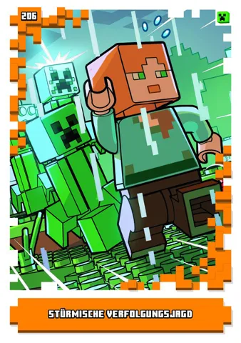 Minecraft Trading Card Collection (German) Series 1 - # 206 Stürmische Verfolgungsjagd