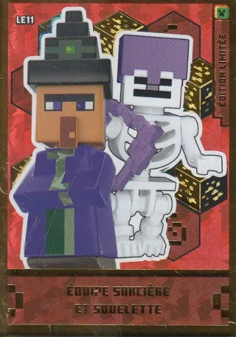 Minecraft Trading Card Collection (French) Series 1 - # LE11 Équipe Sorcière et Squelette Limited Edition