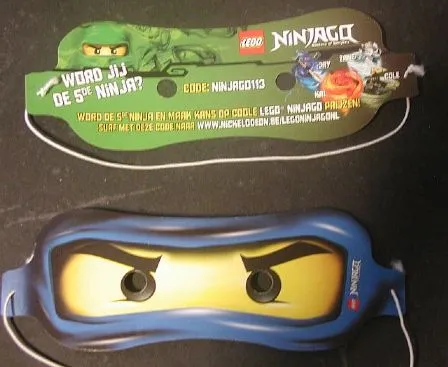 Headgear, Mask, Cardboard with Rubberband, NINJAGO (WORD JIJ DE 5de NINJA?)