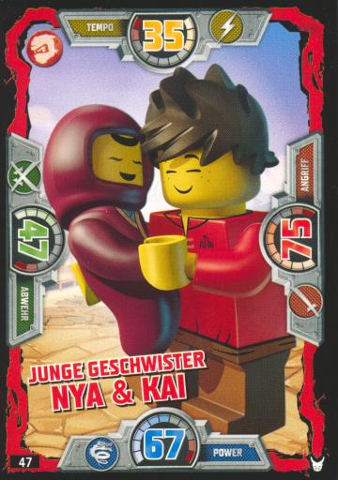 NINJAGO Trading Card Game (German) Series 3 - # 47 Junge Geschwister Nya & Kai