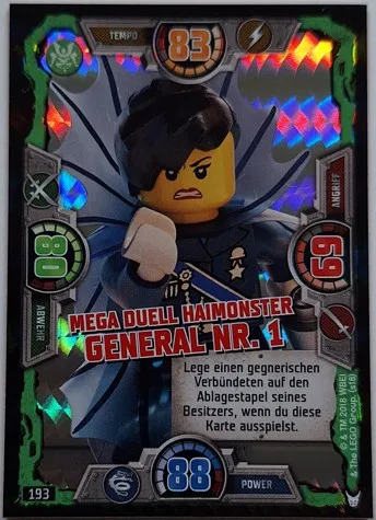 NINJAGO Trading Card Game (German) Series 3 - # 193 Mega Duell Haimonster General Nr. 1