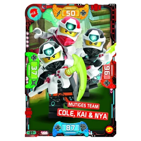 NINJAGO Trading Card Game (German) Series 5 (Next Level) - # 27 Mutiges Team Cole, Kai & Nya