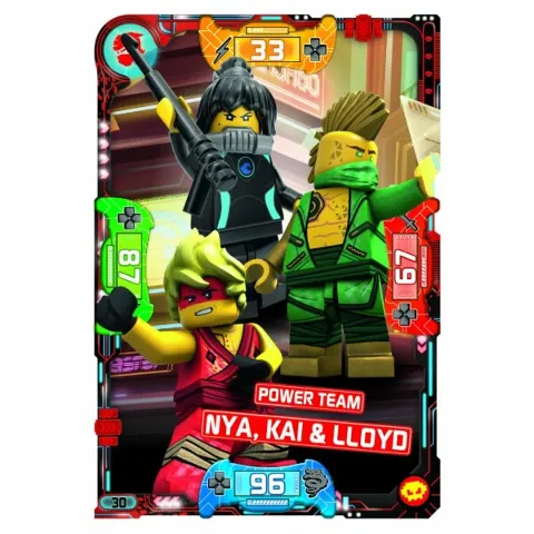 NINJAGO Trading Card Game (German) Series 5 (Next Level) - # 30 Power Team Nya, Kai & Lloyd