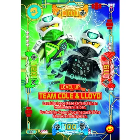 NINJAGO Trading Card Game (German) Series 5 (Next Level) - # 80 Level Up Team Cole & Lloyd