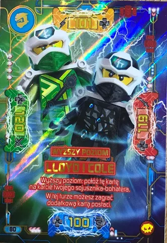 NINJAGO Trading Card Game (Polish) Series 5 (Następny Poziom) - # 80 Wyższy poziom Lloyd i Cole