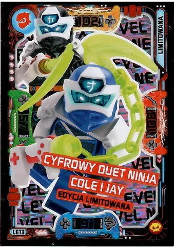 NINJAGO Trading Card Game (Polish) Series 5 (Następny Poziom) - # LE13 Cyfrowy Duet Ninja Cole i Jay Edycja Limitowana