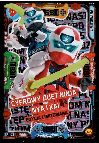 NINJAGO Trading Card Game (Polish) Series 5 (Następny Poziom) - # LE14 Cyfrowy Duet Ninja Nya i Kai Edycja Limitowana