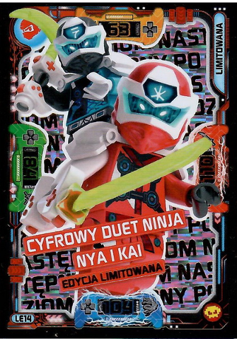 NINJAGO Trading Card Game (Polish) Series 5 (Następny Poziom) - # LE14 Cyfrowy Duet Ninja Nya i Kai Edycja Limitowana
