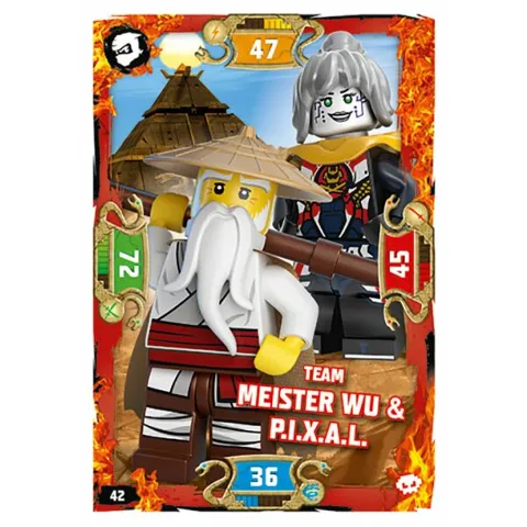 NINJAGO Trading Card Game (German) Series 5 - # 42 Team Meister Wu & P.I.X.A.L.