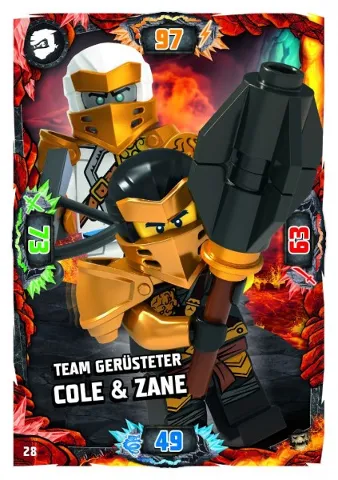 NINJAGO Trading Card Game (German) Series 6 (Next Level) - # 28 Team Gerüsteter Cole & Zane