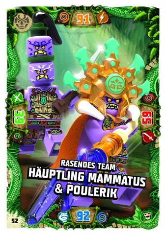 NINJAGO Trading Card Game (German) Series 6 (Next Level) - # 52 Rasendes Team Häuptling Mammatus & Poulerik