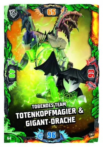 NINJAGO Trading Card Game (German) Series 6 (Next Level) - # 64 Tobendes Team Totenkopfmagier & Gigant-Drache