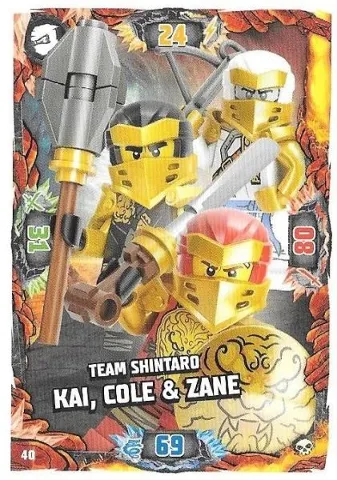 NINJAGO Trading Card Game (German) Series 6 - # 40 Team Shintaro Kai, Cole & Zane