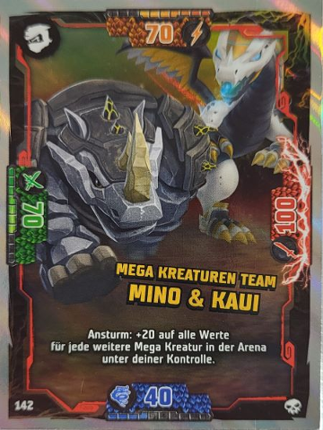 NINJAGO Trading Card Game (German) Series 6 - # 142 Mega Kreaturen Team Mino & Kaui