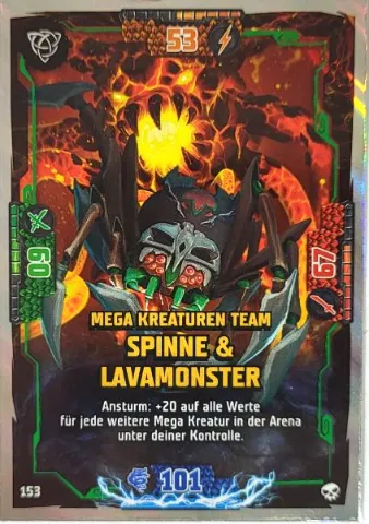 NINJAGO Trading Card Game (German) Series 6 - # 153 Mega Kreaturen Team Spinne & Lavamonster
