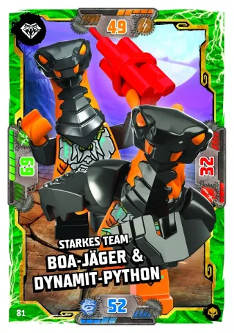 NINJAGO Trading Card Game (German) Series 7 (Next Level) - # 81 Starkes Team Boa-Jäger & Dynamit-Python