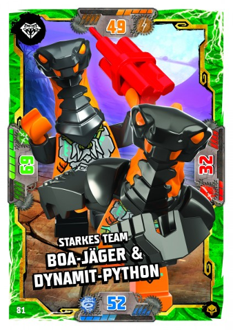 NINJAGO Trading Card Game (German) Series 7 (Next Level) - # 81 Starkes Team Boa-Jäger & Dynamit-Python