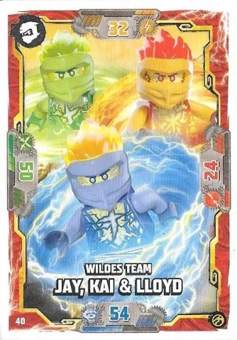 NINJAGO Trading Card Game (German) Series 7 - # 40 Wildes Team Jay, Kai & Lloyd