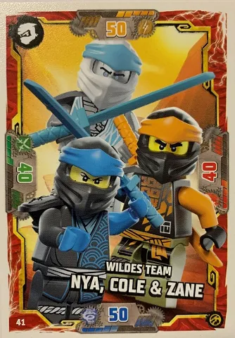 NINJAGO Trading Card Game (German) Series 7 - # 41 Wildes Team Nya, Cole & Zane