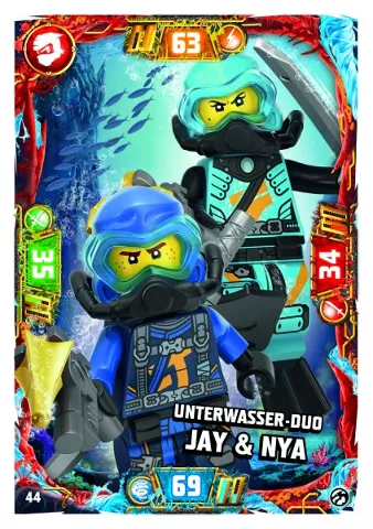 NINJAGO Trading Card Game (German) Series 7 - # 44 Unterwasser-Duo Jay & Nya
