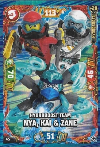 NINJAGO Trading Card Game (German) Series 7 - # 45 Hydroboost Team Nya, Kai & Zane
