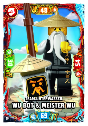 NINJAGO Trading Card Game (German) Series 7 - # 54 Team Unterwasser Wu Bot & Meister Wu