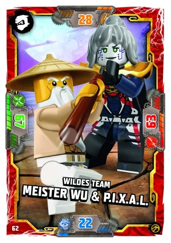 NINJAGO Trading Card Game (German) Series 7 - # 62 Wildes Team Meister Wu & P.I.X.A.L.