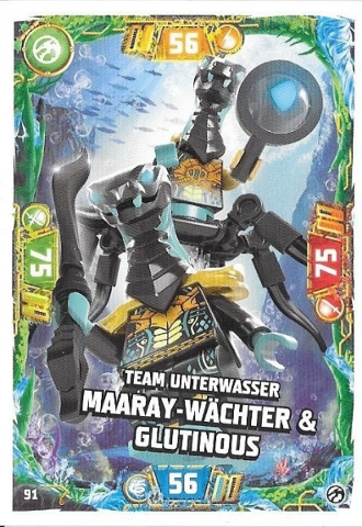 NINJAGO Trading Card Game (German) Series 7 - # 91 Team Unterwasser Maaray-Wächter & Glutinous