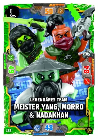 NINJAGO Trading Card Game (German) Series 7 - # 135 Legendäres Team Meister Yang, Morro & Nadakhan