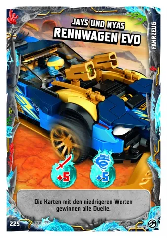 NINJAGO Trading Card Game (German) Series 7 - # 225 Jays und Nyas Rennwagen Evo
