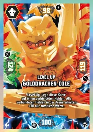 NINJAGO Trading Card Game (German) Series 8 (Next Level) - # 4 Level Up Golddrachen-Cole