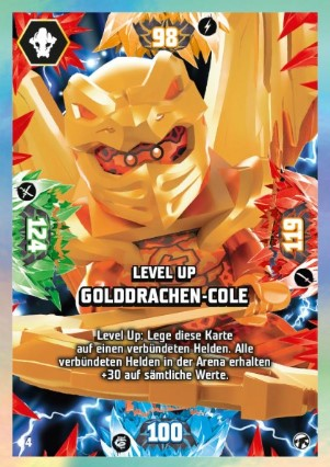NINJAGO Trading Card Game (German) Series 8 (Next Level) - # 4 Level Up Golddrachen-Cole