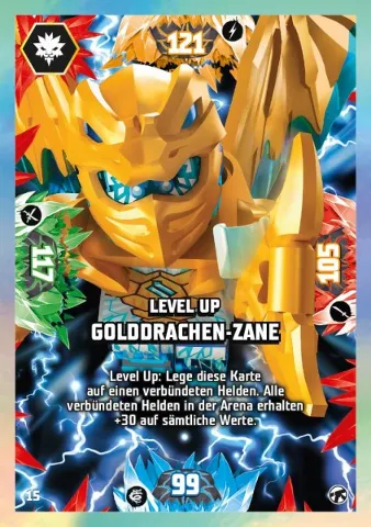 NINJAGO Trading Card Game (German) Series 8 (Next Level) - # 15 Level Up Golddrachen-Zane