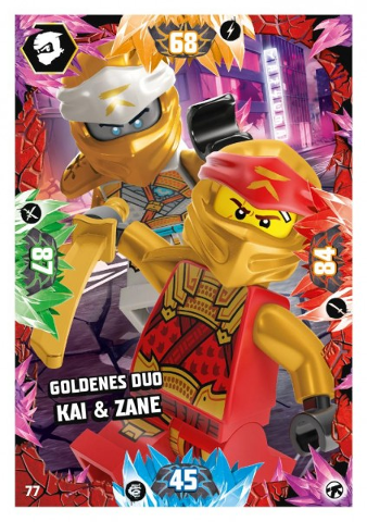 NINJAGO Trading Card Game (German) Series 8 (Next Level) - # 77 Goldenes Duo Kai & Zane