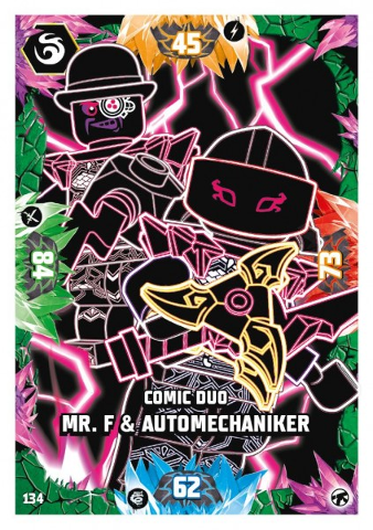 NINJAGO Trading Card Game (German) Series 8 (Next Level) - # 134 Comic Duo Mr. F & Automechaniker