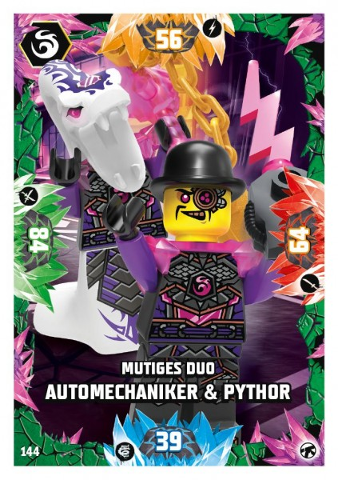 NINJAGO Trading Card Game (German) Series 8 (Next Level) - # 144 Mutiges Duo Automechaniker & Pythor
