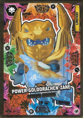 NINJAGO Trading Card Game (German) Series 8 (Next Level) - # LE5 Power Golddrachen-Zane Limited Edition