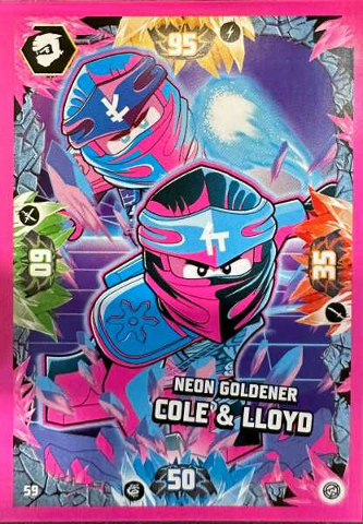 NINJAGO Trading Card Game (German) Series 8 - # 59 Neon Goldener Cole & Lloyd