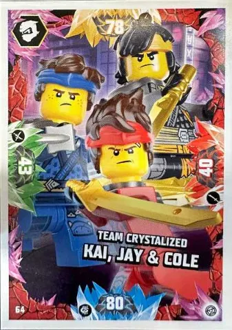 NINJAGO Trading Card Game (German) Series 8 - # 64 Team Crystalized Kai, Jay & Cole