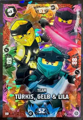 NINJAGO Trading Card Game (German) Series 8 - # 80 Team Türkis, Gelb & Lila