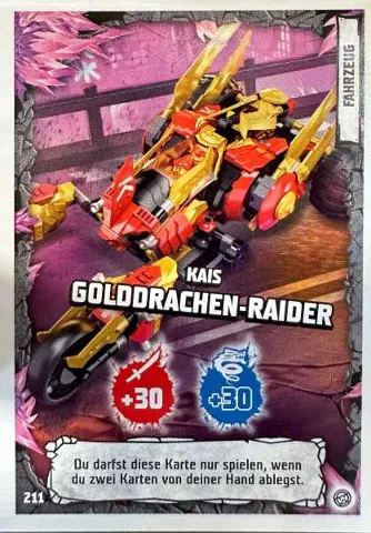NINJAGO Trading Card Game (German) Series 8 - # 211 Kais Golddrachen-Raider