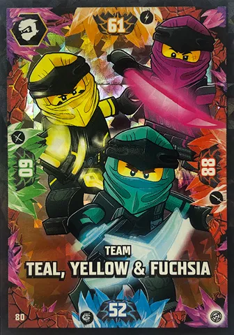 NINJAGO Trading Card Game (English) Series 8 - # 80 Team Teal, Yellow & Fuchsia