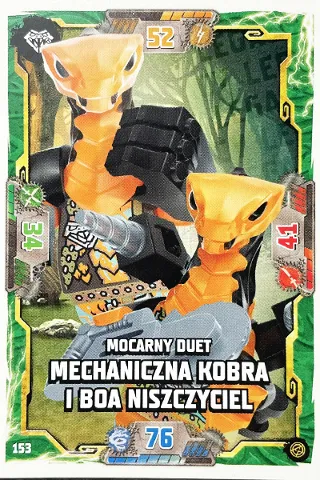 NINJAGO Trading Card Game (Polish) Series 8 - # 153 Mocarny Duet Mechaniczna Kobra i Boa Niszczyciel