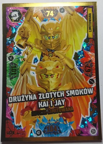 NINJAGO Trading Card Game (Polish) Series 8 - # LE20 Drużyna Złotych Smoków Kai i Jay Edycja Limitowana