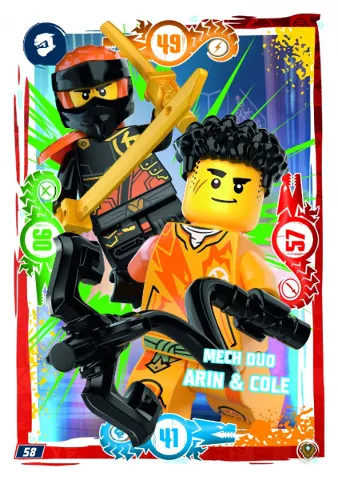 NINJAGO Trading Card Game (German) Series 9 (Next Level) - # 58 Mech Duo Arin & Cole