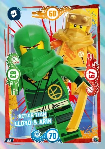 NINJAGO Trading Card Game (German) Series 9 - # 58 Action Team Lloyd & Arin