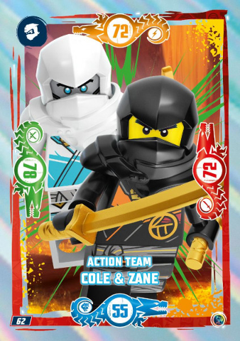 NINJAGO Trading Card Game (German) Series 9 - # 62 Action Team Cole & Zane