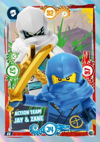NINJAGO Trading Card Game (German) Series 9 - # 66 Action Team Jay & Zane